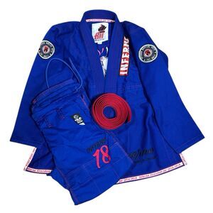 Fuji Inferno Brazilian Jiu-Jitsu BJJ Gi Top Bottom Belt Men’s Sz A2L Blue